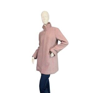 J. Crew Wool Lodge Coat in Italian Stadium-Cloth Nello Gori Light Pink $365 Sz 6